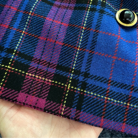 💙 CLASSY BLUE PINK MULTI PLAID BLAZER JACKET! - Picture 11 of 15